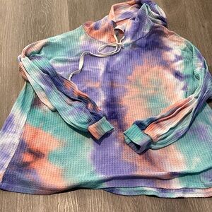 Pink Lily Multicolor Tie-Dye Hoodie